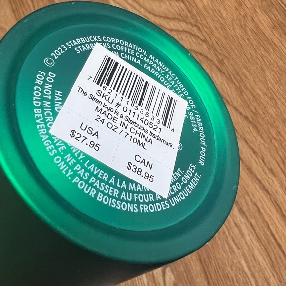 Starbucks MATTE Green 2023 Venti Cold Cup NWT 24 Oz - Picture 7 of 9